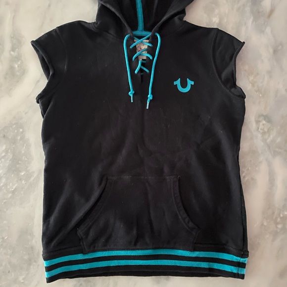 Y2K True Religion Hoodie Top and Lace Up Capri Sweatsuit Size Large - Picture 11 of 11